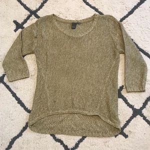 Scoop neck sweater with 3/4 length sleeves